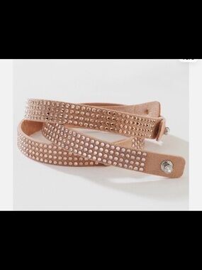 Touchstone Crystal by Swarovski Blush Triple Wrap Bracelet Gold Rose New#1767